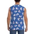 thumbnail image 4 of Haiem Men's Party Shark Cute Print Tank Tops Summer Sleeveless Cut Off Workout T-Shirts Fitness Vest Athletic Undershirts-3X-Large, 4 of 8