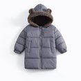thumbnail image 2 of THDHVS Winter Coats for Girls,Toddler Unisex Thick Fleece Lined Puffer Jacket Hooded Full Zip Mid Length Winter Coat,Girls Hoodies Gray 7-8 Years, 2 of 5