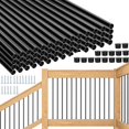 thumbnail image 2 of HTWAVE Lot de 101 Balustres de Terrasse en Aluminium de 36 Pouces, Barreaux Ronds Noirs pour Rambarde de Terrasse, Balustres de Terrasse en Métal Creux de 3/4 Pouces de Diamètre avec Vis pour Rambarde, Clôture, Porche, Escalier, Barreaux d'Escalier, 2 of 4