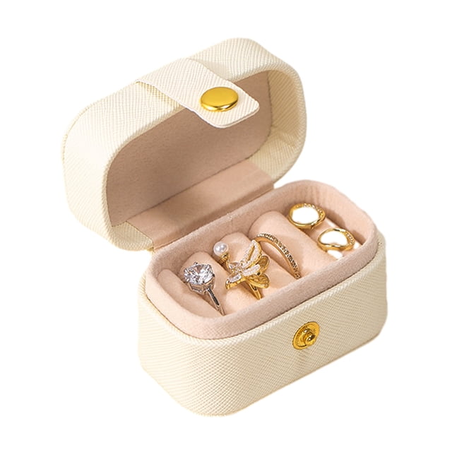 Rollback Prices,Mini Jewelry Box, Travel Jewelry Organizer, Portable Storage, Clear Acrylic, For Bridesmaids, Gift Set, Compact Design, Safe Keeping, Elegance, Daily Use | Pu, White-997 $BS$3