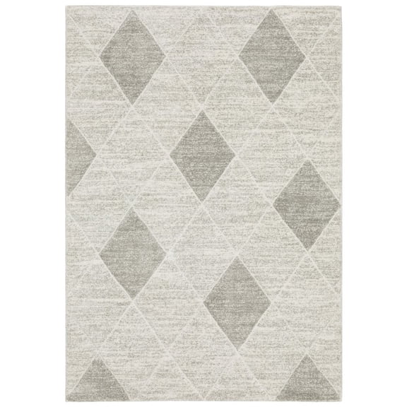 Oriental Weavers Cambria Area Rug - 005W2 - 9'10" x 12'10" - in Gray/ Ivory - Modern Style, Stain Resistant, Family and Pet Friendly , Family, Dining, Living Room Rug