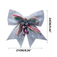 thumbnail image 2 of Christmas Bows Ornament for Wreath 15.74×13.77inch Red Christmas Bows Outdoor Decoration Large Three-dimensional Ribbon Bows Craft Gift Bows Hanging Decoration for Wreaths Outdoor,Tree Topper, 2 of 3