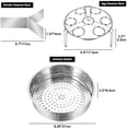 thumbnail image 2 of 3 pcs Stackable Stainless Steel Steamer Insert Pans Stainless Steel Steamer Basket Split Removable Steam Grille Steamer Set Pressure Cooker Peripheral Accessories Steamer Steamer Rack, 2 of 7