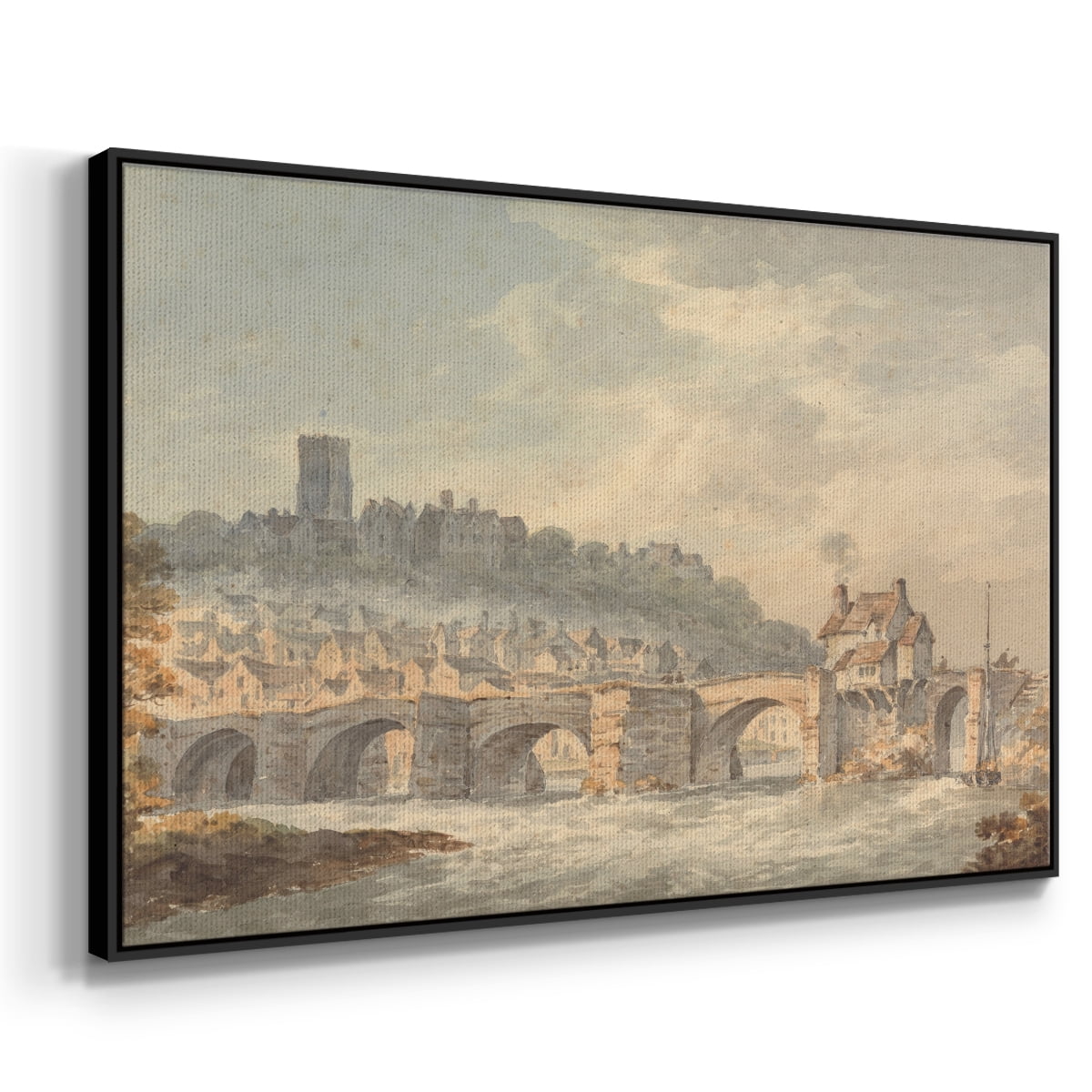 Vintage Landscape-CCCXCII By Wexford Home Framed in Black Wood Gallery Wrapped Canvas 25 in. x 37 in.