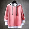 thumbnail image 2 of XIAONU Mens Hoodies False Two-Piece Comfortable Drawstring Hooded Sweatshirt Color-Blocked Casual Long-Sleeve Pullover Hoodie, 2 of 4