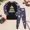 thumbnail image 2 of Cathalem Christmas Pajamas Matching Sets, Xmas Pjs Sets Graphic Print Plaid Sleepwear Outfits Purple 8-9 Years, 2 of 6