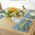 thumbnail image 4 of Ambesonne Yellow Submarine Place Mats Set of 4, Marine Coral Reef, Standard Size, Blue Yellow Pink, 4 of 6