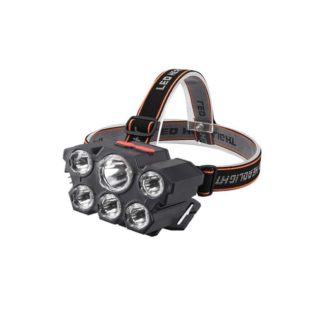 Moyic Linterna frontal recargable por USB, resistente al agua, duradera, multipropósito, equipo de iluminación, iluminador, para acampar y correr Iluminación y accesorios 6LED Moyic HA074419-01
