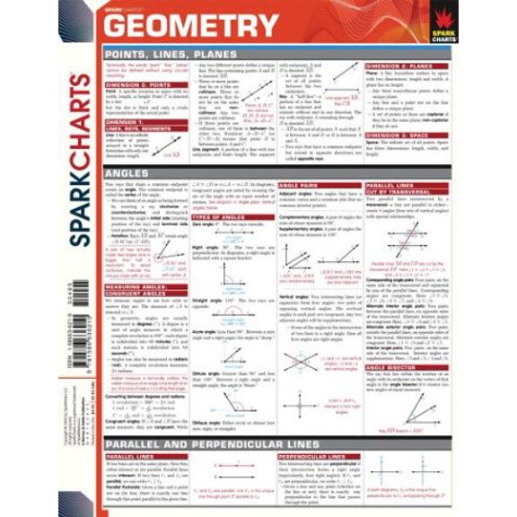 Pre-Owned Geometry (Sparknotes Sparkcharts), 9781586636210, 1586636219, Paperback,