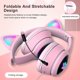 thumbnail image 3 of (rosa) Bluetooth con Oreja De Gato, Auriculares Inalámbricos Bluetooth 3.5 Con Oreja De Gato RGB, Auriculares Para Juegos Con Cancelación De Ruido Y Luz Led, Cabezal Bluetooth Plegable Para Coloc, 3 of 5