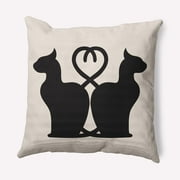 Simply Daisy 20" x 20" Conniving Cats Indoor/Outdoor Polyester Throw Pillow, Cream