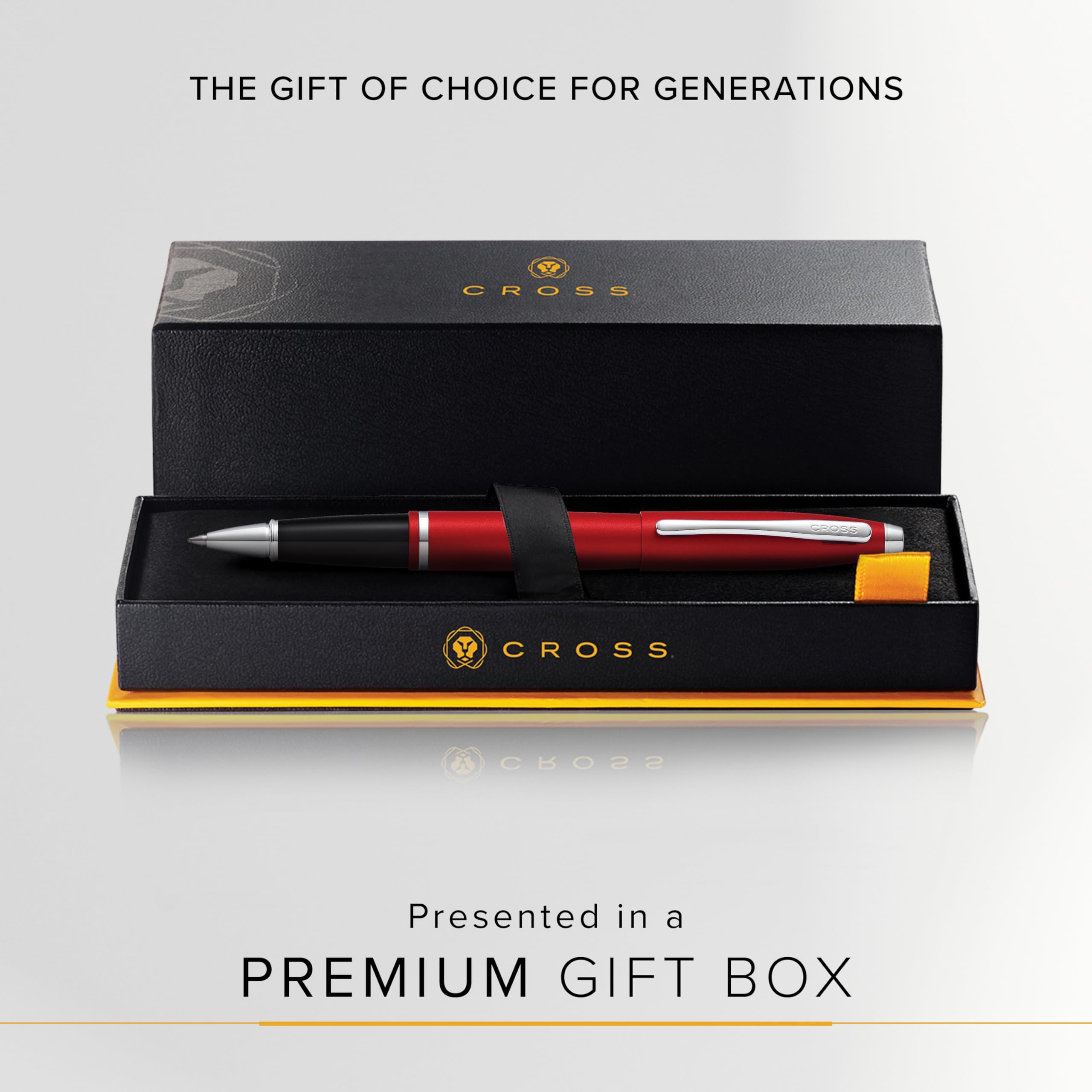 Cross Calais Refillable Gel Ink Rollerball Pen, Medium Rollerball, Includes Premium Gift Box - Matte Metallic Crimson
