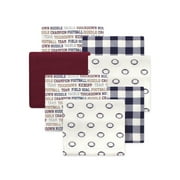 Little Treasure Hudson Baby Boys Cotton Poly Flannel Receiving Blankets 7-Pack, Burgundy Football, 30x30 inches