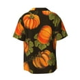 thumbnail image 2 of Balery Orange Pumpkin Men's Casual Button Down Shirt Short Sleeve Textured Summer Cuban Beach Shirts-Small, 2 of 7