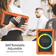 thumbnail image 3 of For Samsung Galaxy Tab A8 Case 10.5 inch, 360 Rotating Shockproof Cover with Stand, Screen Protector, Shoulder Strap (2022, SM-X200/X205/X207), Orange, 3 of 7