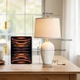 thumbnail image 3 of JUJUYUYOP 21" Linen Lampshade Off-White Ceramic Table Lamps Set of 2,Modern Bedside Lamps,for Living Room and Bedrooms(bulb included), 3 of 18