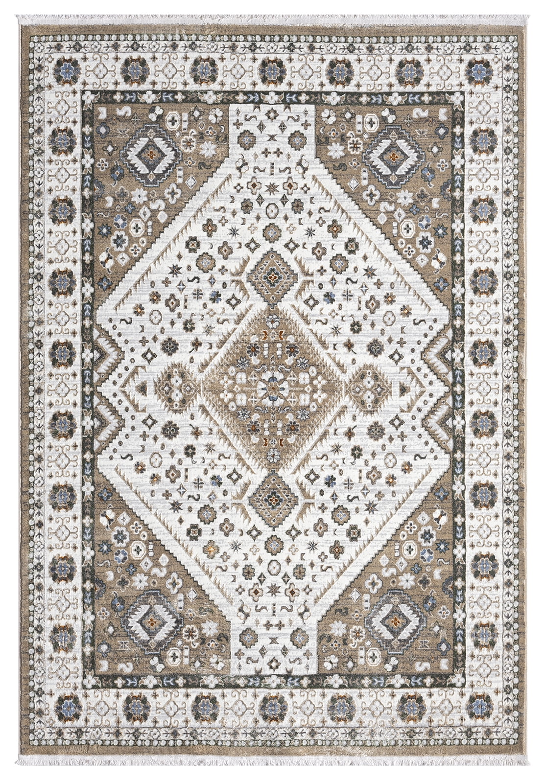 United Weavers Riviera Belva Area Rug, Border Pattern, Cream, 9'10" X 13'2"