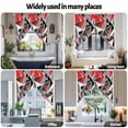 thumbnail image 6 of Color Block Triangle Swag Curtain Valance for Windows, Black Red Stitching Window Treatments Short Swag Topper for Kitchen Windows Bathroom Bedroom, 28"x36", 6 of 8