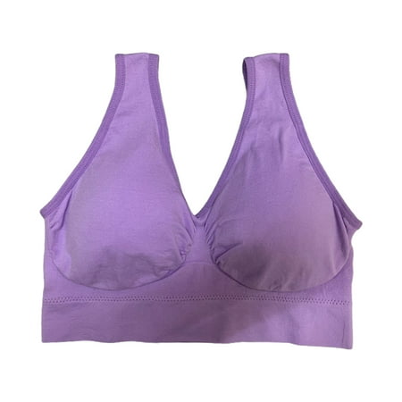 

KZKR Comfortable Bras Seamless Wire Free Everyday Bras V Neck Soft and Light Basic Bras for Women