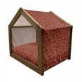 thumbnail image 2 of Burnt Orange Pet House, Leafage Pattern with Victorian Lace Design Inspired Flower Petals, Outdoor & Indoor Portable Dog Kennel with Pillow and Cover, 5 Sizes, Burnt Orange Burgundy, by Ambesonne, 2 of 5
