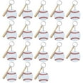 thumbnail image 1 of OUSITAID 18 Set Key Chain Double-sided Clear Print Baseball Wooden Stick Metal Chain Easy to Carry DIY Mini Athletes Rewards Baseball Soft, 1 of 9