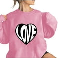 thumbnail image 4 of Xixinqiwan Valentine's Day Sweatshirt,Women Love Heart Pullover Letter Print Tie Dye Crewneck Long Sleeve Shirt Women Top, 4 of 4