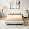 thumbnail image 3 of Queen Size Metal Bed Frame,Platform Bed Frame with Arch Design,6 Inch Heavy Duty Strong Support Slats,Sturdy Mattress Foundation,Easy Assembly,No Box Spring Needed，White, 3 of 8