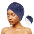 thumbnail image 4 of Skymirror Women Hat Good Stretch Wind-proof Tear-resistant Anti-shrink Brimless Warm Sequin Trim Flower All Match Turban Hat Fashion Accessory, 4 of 8