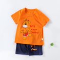 thumbnail image 2 of Tranfacy Kids 6M-6Y Summer Thin Round Neck Short Sleeve Home Suits Deer Print T Shirt Casual Shorts Round Neck Outfits, 2 of 4