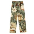 thumbnail image 5 of asdoklhq Button Up Pajamas for Women Ladies' Casual Fashion Christmas Printed Long Sleeved Lapel Set Casual Top Pants Pajama Set Khaki 2X, 5 of 5