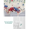 thumbnail image 3 of Independence Day Tie Up Curtains for Windows 45 Inch Length Balloon Curtains Kitchen Adjustable Balloon Window Shade Cute Gnomes Eucalyptus Retro Beige Tie Up Valance Bathroom Curtain Window 52"x45", 3 of 6