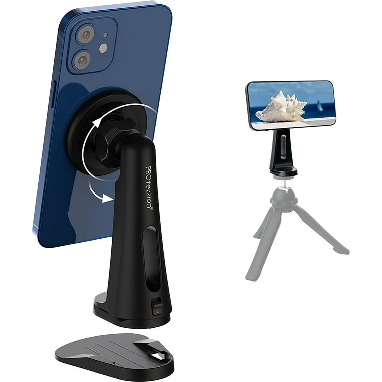 Magnetic Phone Holder for Desk [360Â° Adjustable] Mag-Safe Magnet Cell  Phone Stand with Tripod Base, Designed