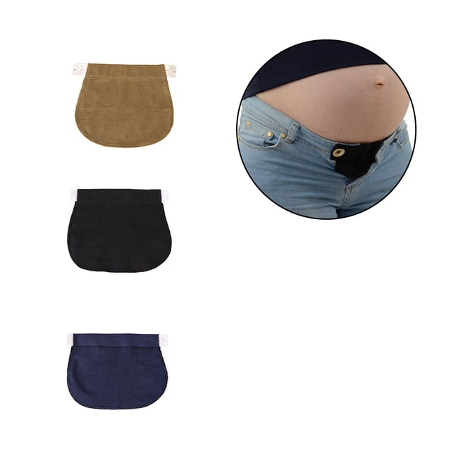 Qarigey 3 uds., botón en la cintura, extensor de pantalones para mujer embarazada, accesorio de alargamiento de tela ajustable elástico Accesorios de disfraces
