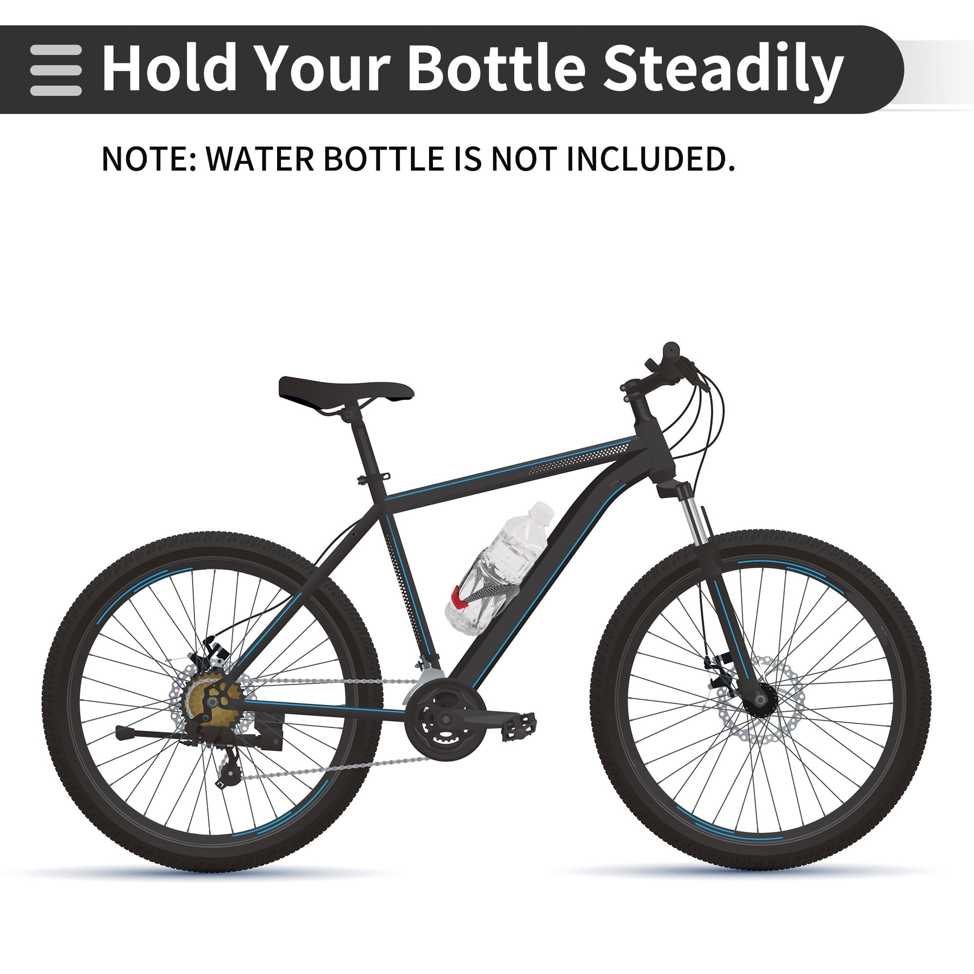Unique Bargains Bike Bottle Cage Rack Lightweight Durable Plastic Bicycle Drinks Holder