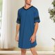 thumbnail image 3 of Pijamas de manga corta para hombres Casual Henley Sleep Shirt Pullover Simple Homewear Sets Hugtrwg Para estrenar, 3 of 9