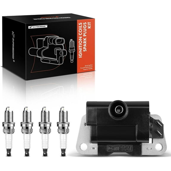 A-Premium 1x Ignition Coil Pack and 4x Iridium Spark Plugs Compatible with Nissan Frontier 2001-2004, Sentra 1996-1999, 1.6L 2.4L