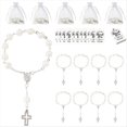 thumbnail image 1 of 20 Juegos de Rosarios Acrílicos para Bautizos, con Etiquetas de Agradecimiento y Bolsas de Organza, para Bautizos, Bodas, Fiestas, Color Plateado., 1 of 5