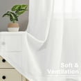 thumbnail image 5 of XWZO Semi Sheer Linen Curtains,Privacy Enhancing & Light Filtering Rod Pocket Drapes for Living Room with Tiebacks(Off White,W52 x L96 Inch,2 Panels), 5 of 12