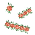 thumbnail image 4 of 3.5" Rose Yellow Pink Eggplant Red Purple Black Fuchsia Sew on Embroidered Trim, 4 of 5