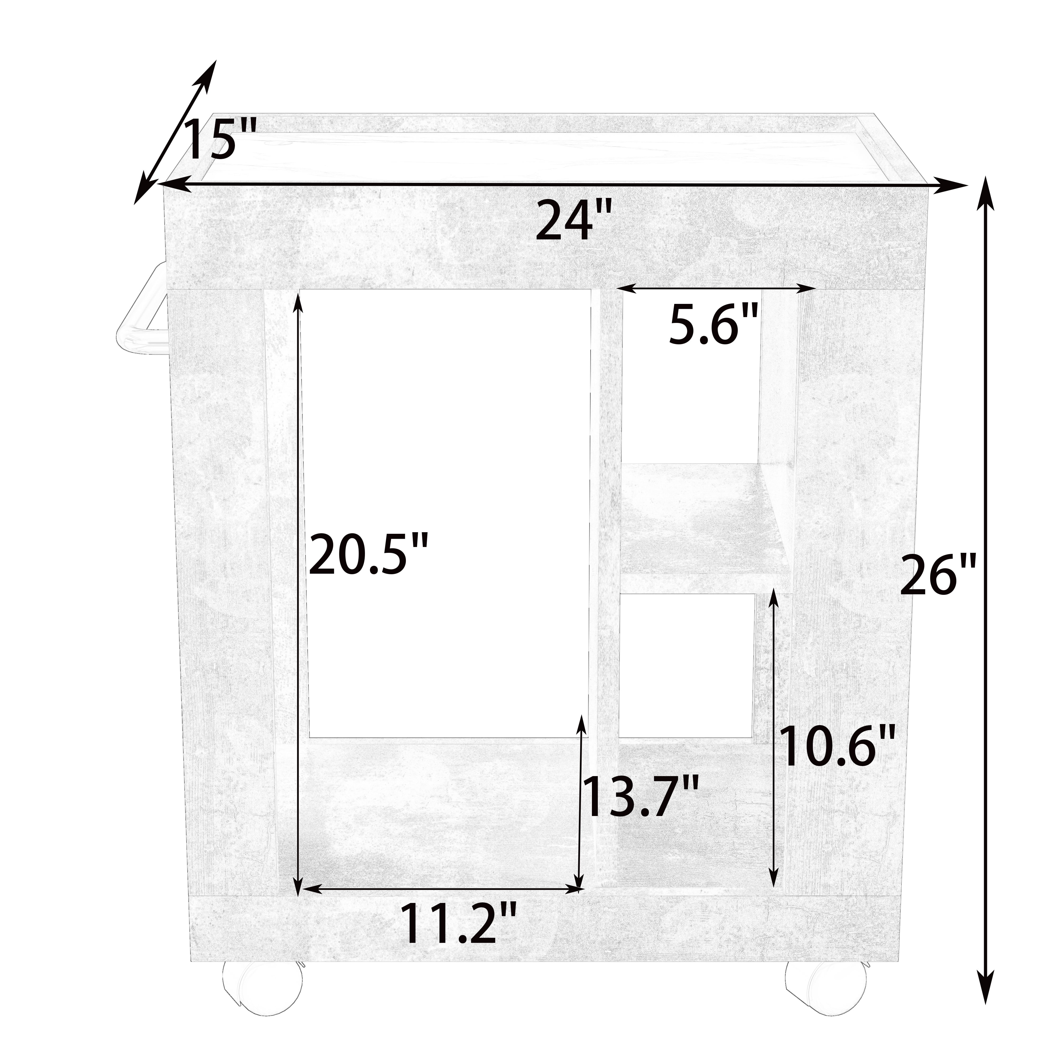 Movable Side Cabinet For Sofa, Household Brown Trolley Storage Locker And Shelf For Living Room