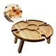 thumbnail image 2 of Snack Mesa De Madera Alta Capacidad De Carga Copa De Vino Soporte De Madera Soporte De Vino Portátil Escritorio Redondo Para Acampar Picnic Al Aire Libre 5 Compartimentos Vogacara HA013184-00, 2 of 7