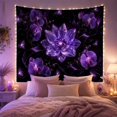 thumbnail image 2 of Crystal Flower Central Bloom with Orchids and Glowing Particles Dreamy Fantasy for Gothic Decor Fans Mystical Room Decor Housewarming Gift Tapestry Wall Hanging for Bedroom, Living Room and Dorm, 2 of 7