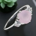 thumbnail image 3 of Rose Quartz Engagement Ring Pink Gemstone Wedding Diamond Ring Round Shape Promise Ring White Gold Statement Jewelry Gift For Her, 3 of 5
