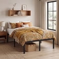 thumbnail image 4 of Ledrem Heavy Duty Full Bed Frame, 18" Tall Platform Bed, 1100 lb Capacity, No Box Spring Needed, Under-Bed Storage, Easy Assembly, Mattress Retainers, Matte Black, 4 of 9