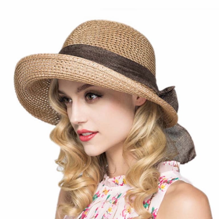 Sun Hats for Women UV Protection Bowknot Fisherman Summer 