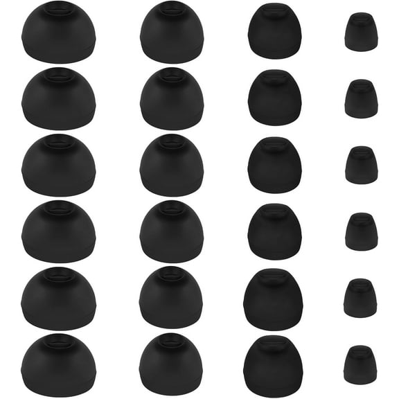 Extra Small Earbuds Tips Replacement Earbud Tips Soft Silicone Earbuds for in-Ear Headphones Extra Small Ear Tips for in Ear Earbuds(12 Pairs,Black)