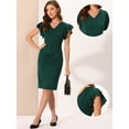 thumbnail image 2 of DARING DIVA Elegant V Neck Bodycon Dress XS Dark Green, 2 of 6