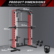 VIBESPARK Smith Machine Power Rack with Lat-Pull Down Pulley System & Cable Row, Multi-Functional Squat Rack Cage with Barbell Bar, Landmine, Pull-up Bar and More Attachment for Home Gym