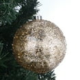 Clear with Gold Glitter and Sequins Jumbo Shatterproof Round Christmas