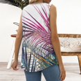 thumbnail image 3 of Gibobby Camiseta sin mangas con cuello cuadrado para mujer, informal, sin mangas, con dobladillo curvo plisado(Verde,M), 3 of 5